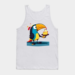 Toucan Eats Birthday Cake Tank Top